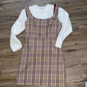 NWT!! 90s Retro Calico Plaid Tank Dress